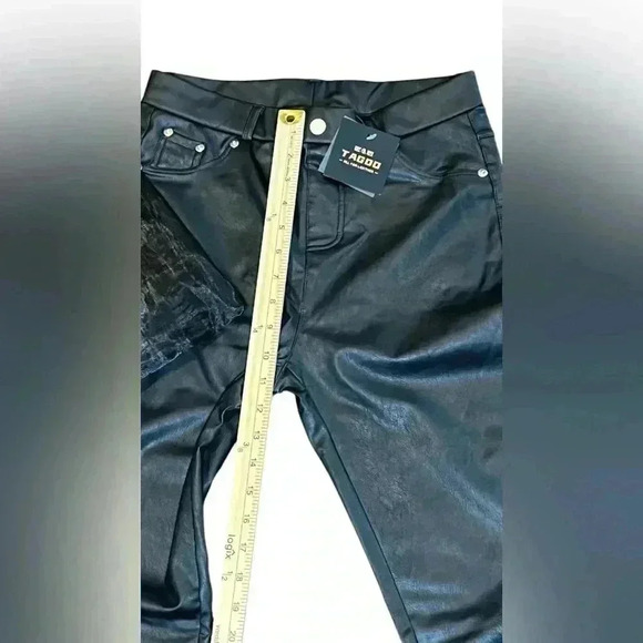 Tagoo Faux Leather Leggings High Waisted Pants Stretch Skinny Pockets Medium NWT - Picture 8 of 9